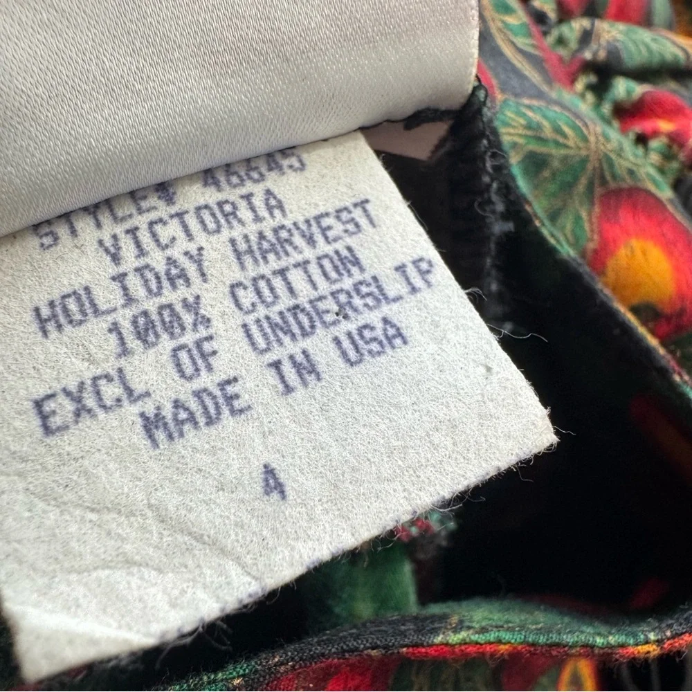Vintage Wee Clancy Victoria Holiday Harvest Dress Bows Puff Sleeve Tulle Fruit